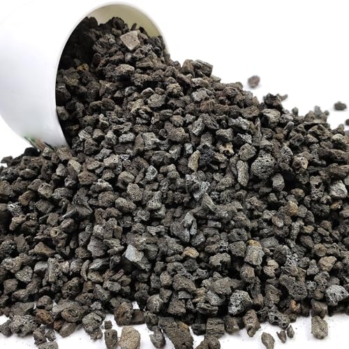YISZM Black Horticultural Lava Rocks for Plants, 2lb Succulents Cactus Bonsai Soil Volcanic Rocks for Aquarium Outdoor Decorative Stones for Craft Projects, Vase Fillers