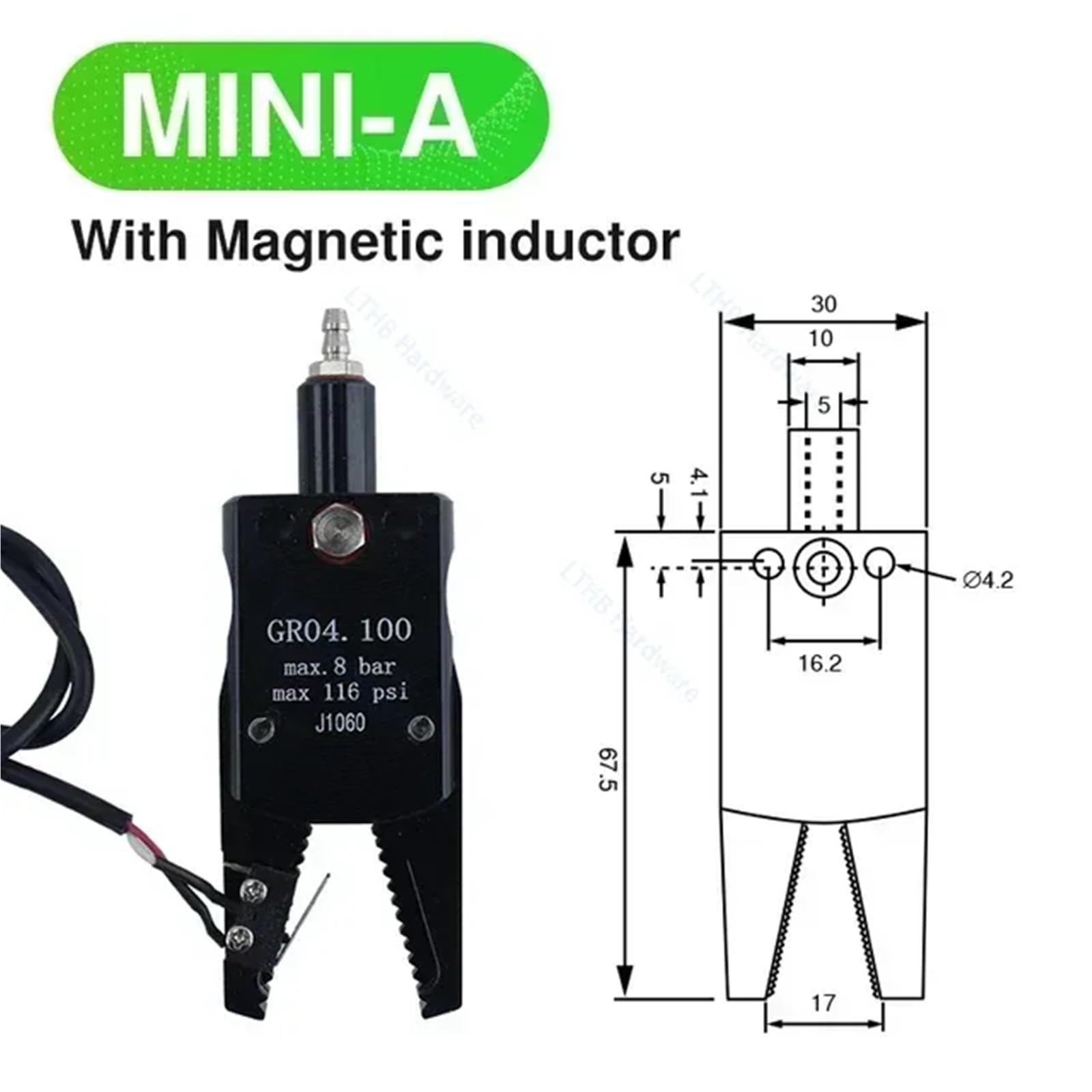 Mini A Gripper Series Manipolatore Pneumatico Dispositivo di Fissaggio Morsetto a Induzione Magnetica Copertura Antiscivolo Impugnatura Accessori for Stampaggio a Iniezione(MINI A SWITCH)