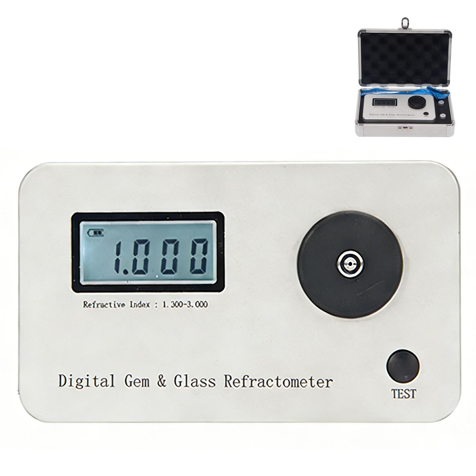 Rifrattometro digitale per pietre preziose, tester per gemme con display LCD, indice di rifrazione 1.300-3.000, misurazione accurata 0,001