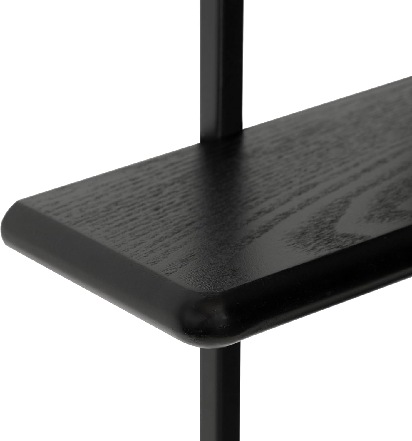 Kate and Laurel Ramos Modern Metal and Wood Bathroom Shelf, 18 x 6 x 30, Black, Contemporary Sleek 3-Tier Floating Shelves for Wall Decor, Display, and Over Toilet Storage
