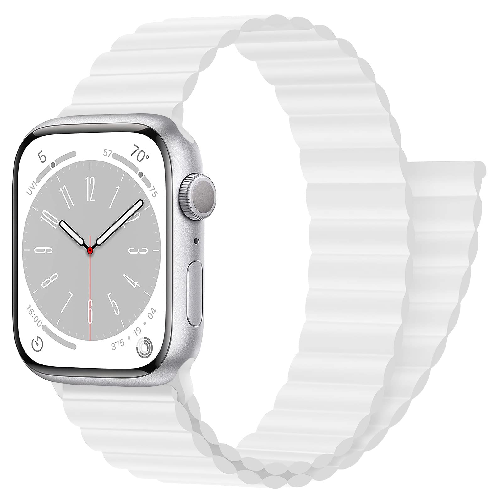 Magnetic Closure for Apple Watch Band 44mm 45mm 42mm 46mm 40mm 41mm 38mm 49mm 40 44 Kid/Men/Women,Silicone Sport Loop Bracelet Wristband Strap for