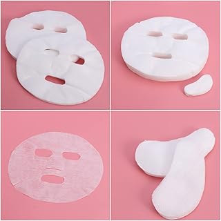 SOLUSTRE Máscara Facial Descartável 100 Pçs Papel De Algodão Puro Máscara Descartável De Algodão Puro Folha De Máscara Facial Ultrafina Faça Você Cosmético Máscara De Cuidados A