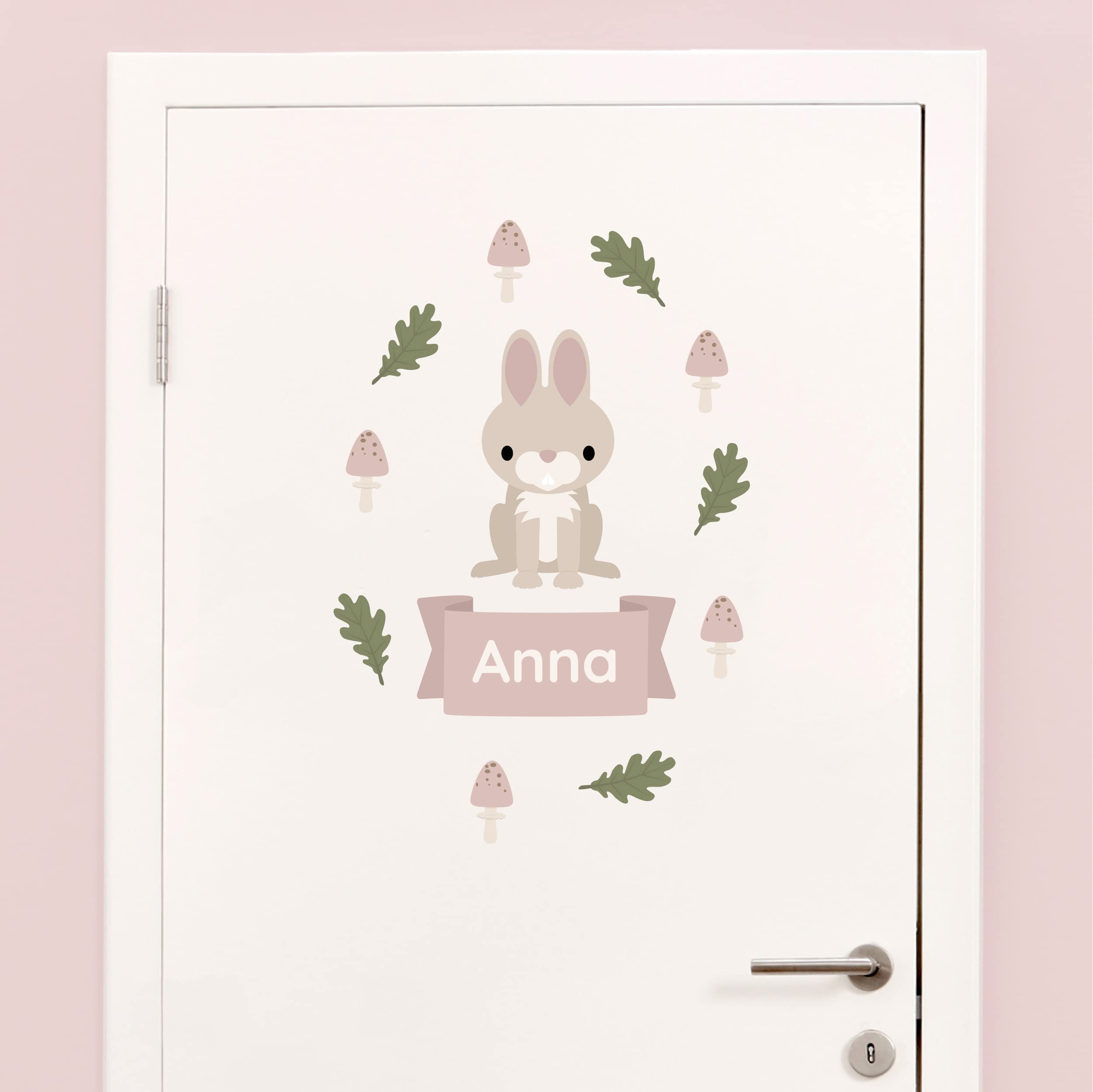 My Nametags Forest Animals: Hare My Nametags® Personalised Hare Name Door Stickers For Kids | Self-Adhesive Room Decor For Walls, Doors Or Furniture | Easy To Apply Door Decoration For Child's Bedroom, Nursery Or Playroom