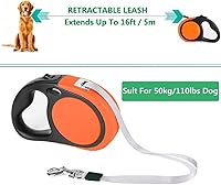 Vista 17 de Correa retráctil doble para perros grandes (hasta 110 libras cada uno), correa extensible de doble cabeza de 16 pies para mascotas con bolsas