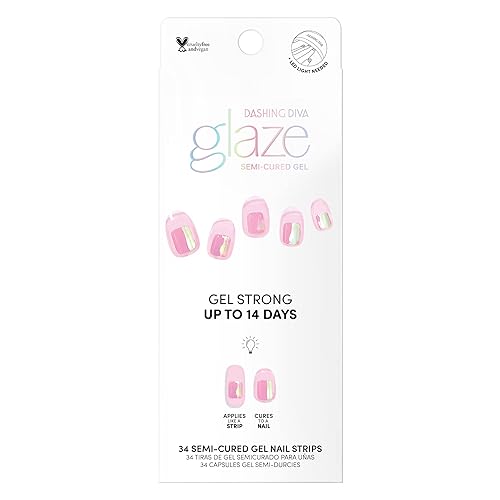 Miniatura 4 de Dashing Diva Tiras de uñas Glaze - Paquete de mini lámpara LED y rocío rosa