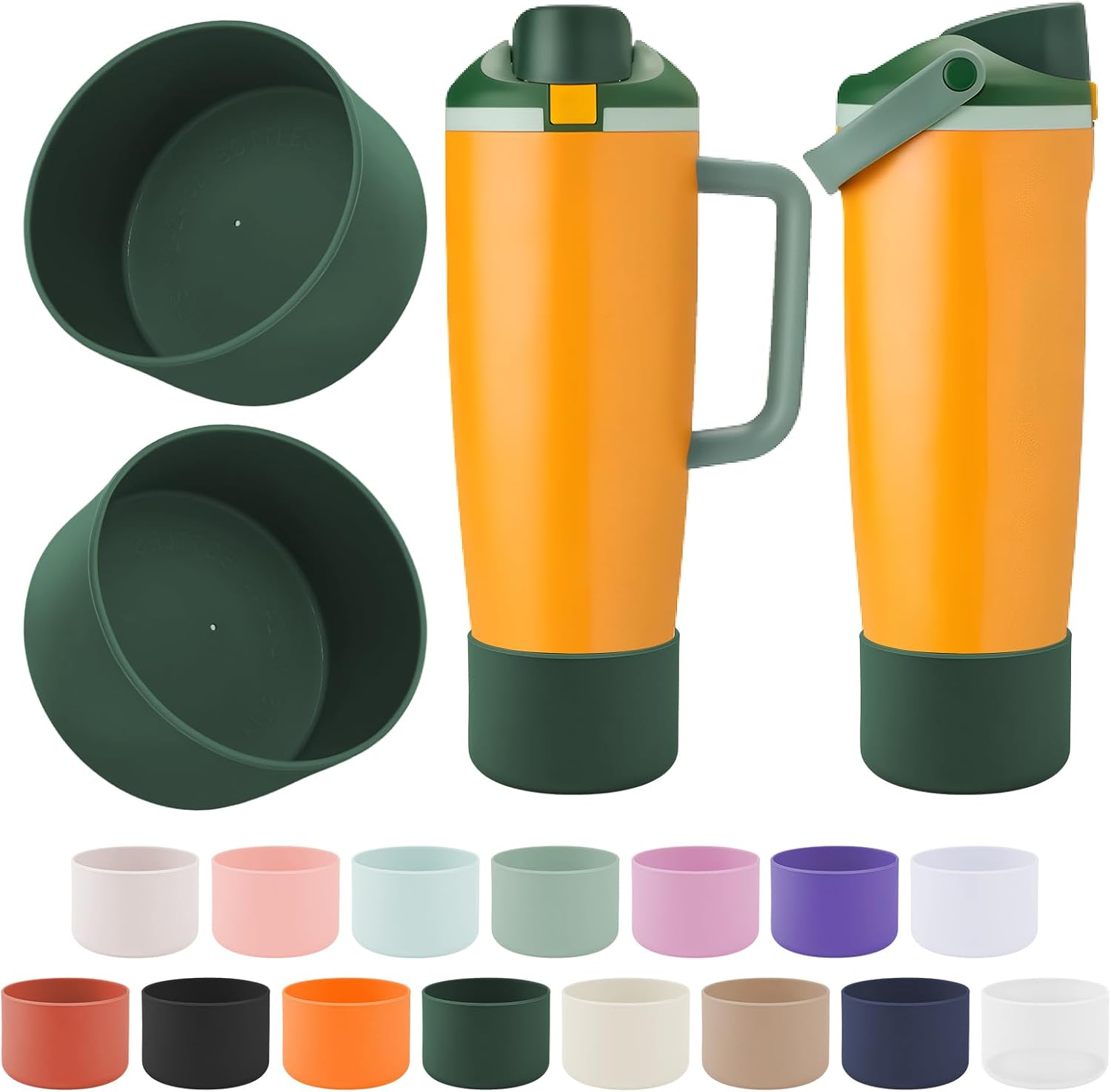 2PCS Silicone Boot Compatible with Owala 30oz 40oz 18oz FreeSip Sway Bottles & Tumblers, Protective Anti-Slip Bottom Cover Sleeve for Freesip Sway Tumbler