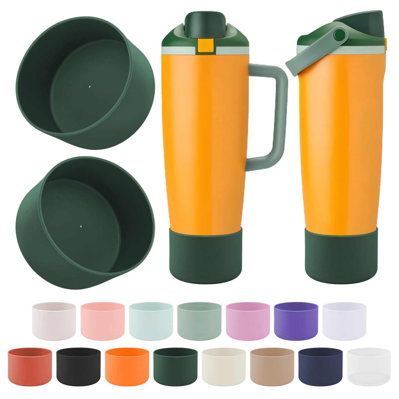 BKBY 2PCS Silicone Boot Compatible with Owala 30oz & 40oz FreeSip Sway Bottles & Tumblers, Protective Anti-Slip Bottom Cover Sleeve for Freesip Sway