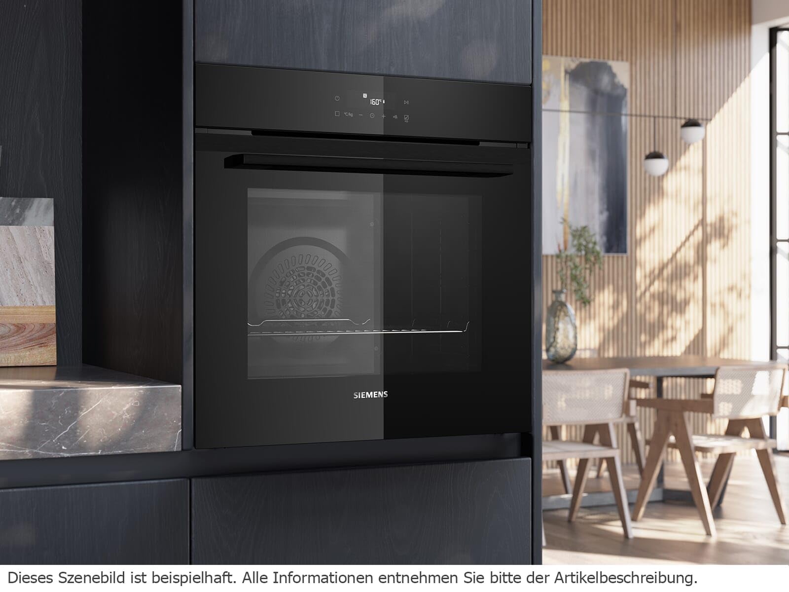 Siemens Set PQ227EA51Z Backofen Deep Black Inox HB271ABB3 + Induktionskochfeldabzug ED851BS16E