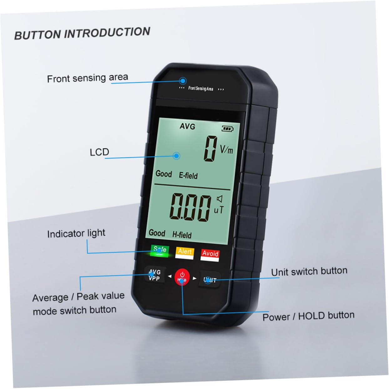 ABOOFAN Détecteur De Rayonnement Compteur Emf Portable Numérique Équipement Testeur De Rayonnement De Champ Électromagnétique