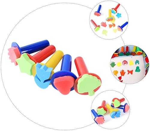 Miniatura 8 de Esponjas de pintura de Eva espuma sello de pintura 5 unids corazón flor estrella en forma de árbol esponjas Stamper esponja de dibujo para