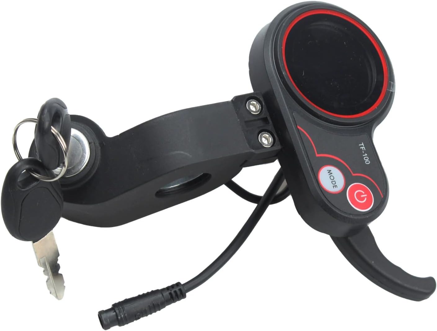 Wokyo TF-100 6 Pin LCD Display for Electric Scooter Dashboard, 36-60V Speed Adjustable Scooter Speedometer with Key, Waterproof Thumb Throttle Replacement