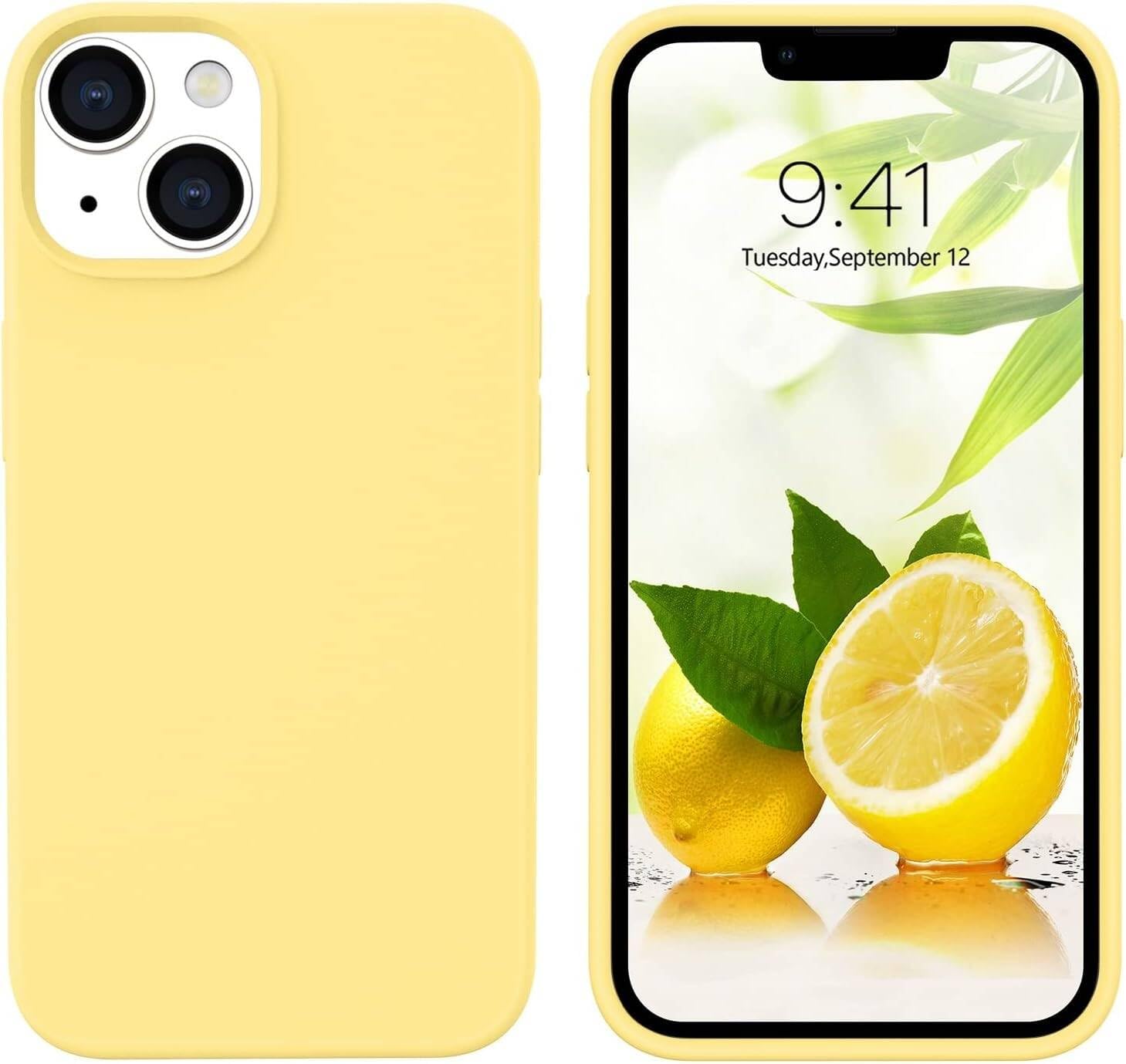 M Cart iPhone 13 with Our Protective Cover/iPhone 13 Back Cover- Stylish and Reliable Defense for Your Device! (Lemonade Yellow)