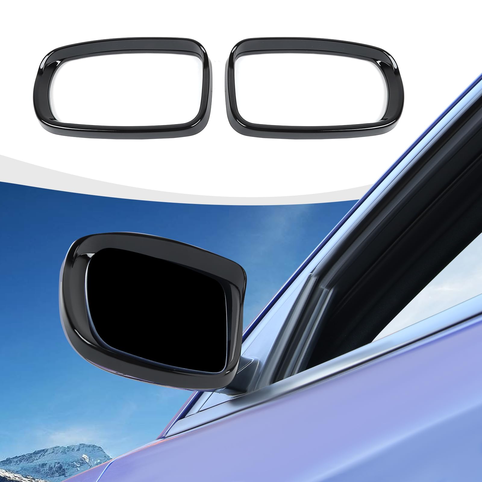 RAZPOY Rearview Mirror Rain Visor Eyebrow Guard Cover Compatible with Dodge Charger Accessories 2011-2025, Black
