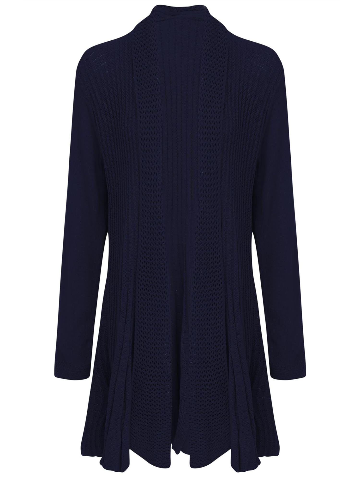 shelikes Womens Knitted Cardigan Long Full Sleeve Knitwear Cardigans Classic Solid Sweater Jacket Coat Navy