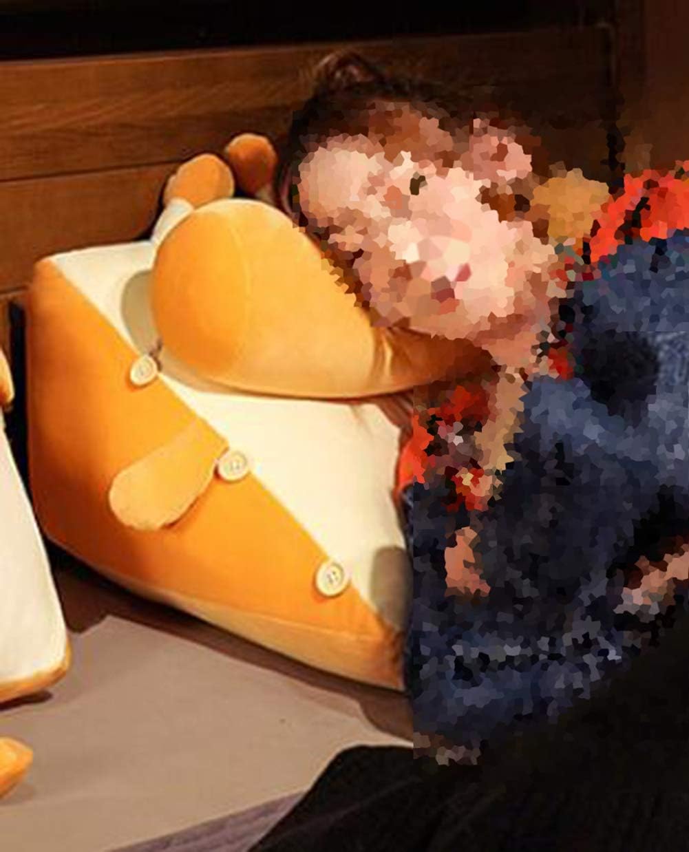 Cute Soft Bed Wedge Pillow Creative Triangle Back Cushion Sitting in Bed Reading Pillow Adjustable Back Wedge Cushion Waist Support Pillow (Cactus, 45×40×25CM)