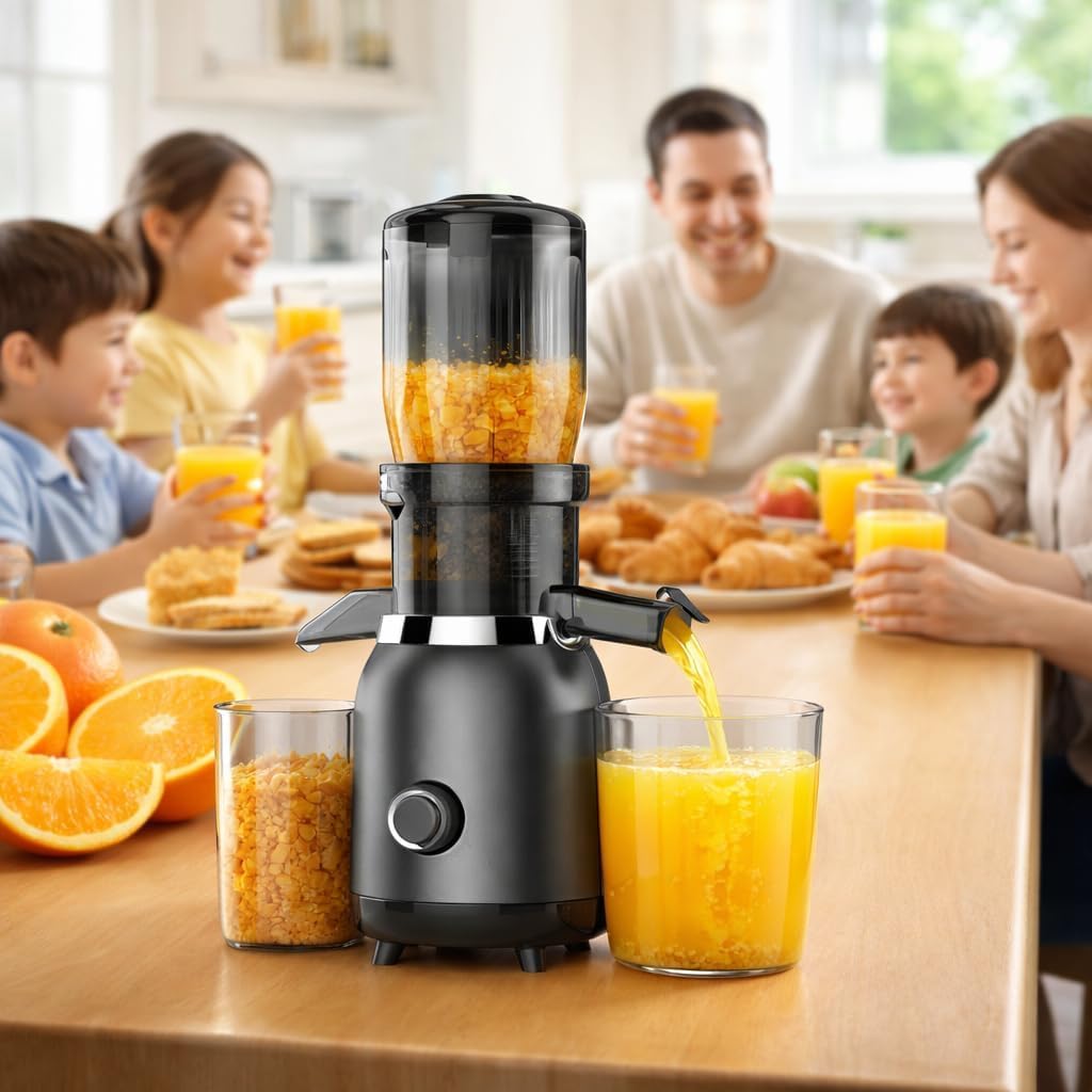 MEGAWISE Slow Masticating Juicer Machine, Cold Press Juicer with High Juice Yield, Quiet Motor, Reverse Function, Easy to Clean, BPA-Free for Fruits & Vegetables