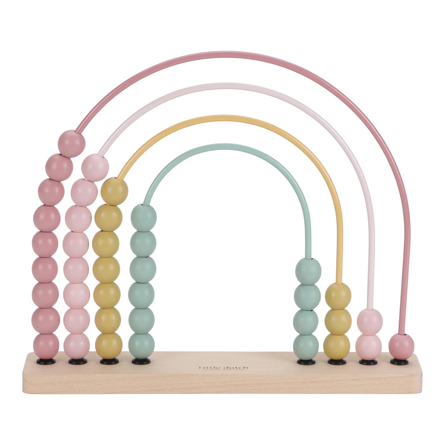 Little Dutch Regenbogen-Abakus Zählrahmen aus Holz für Kleinkinder Kinder rosa - Fairy Garden