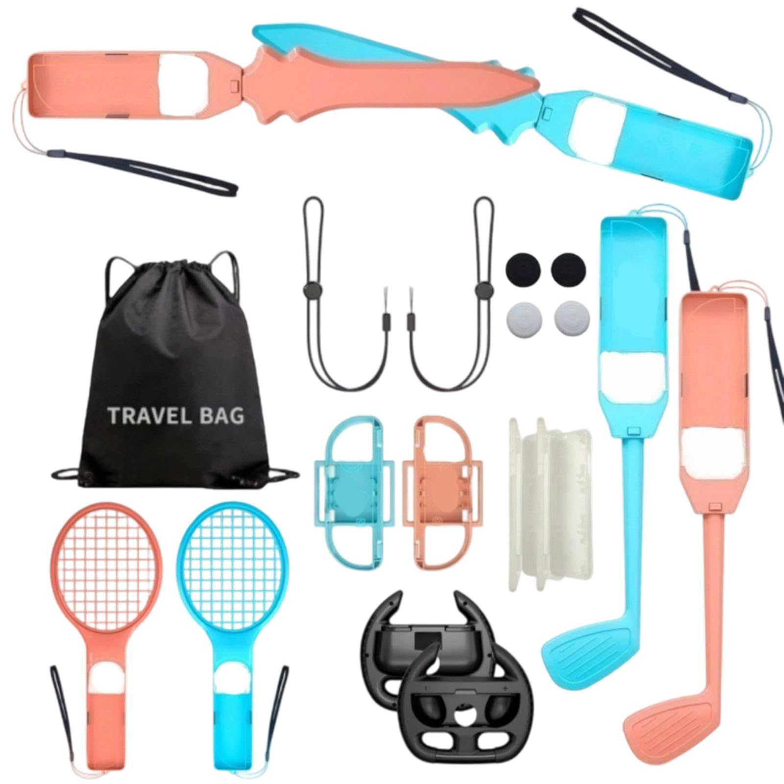 19-in-1 Sportspiel mit Organizer-Tasche, Zubehör-Set, Spielzubehör, Zubehör für NS2-Konsolenzubehör