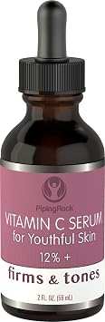 Piping Rock Vitamin C Serum for Face | 2 fl oz | Liquid Drops for Men and Women | Non-GMO, Gluten Free
