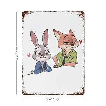 Amazon.co.jp: ブリキ看板 ビンテージ風 ズートピア (3) 金属