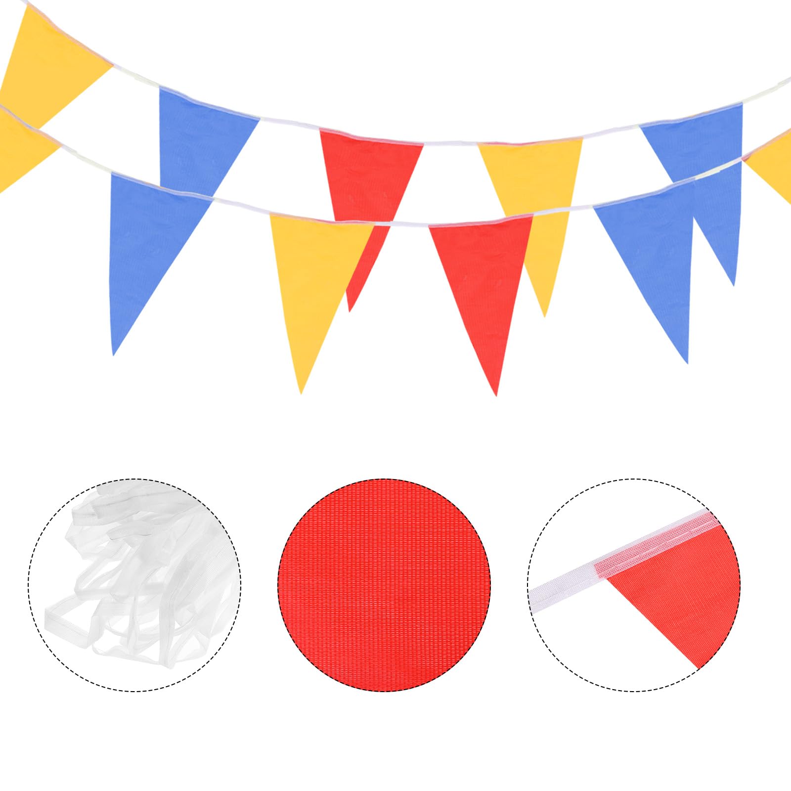 Amazon.com: MECCANIXITY 108ft Red Blue Yellow Pennant Banner Flags