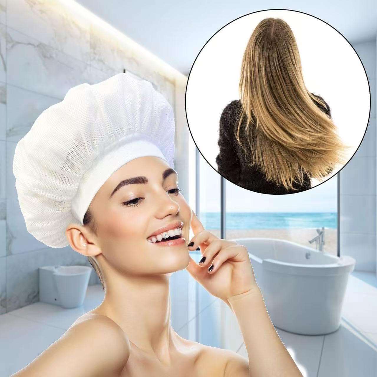 Net bonnet, Special Design for Curly Hair, Reduces Frizz, Accelerates Drying, Enhances Curl Definition（total 2pcs)