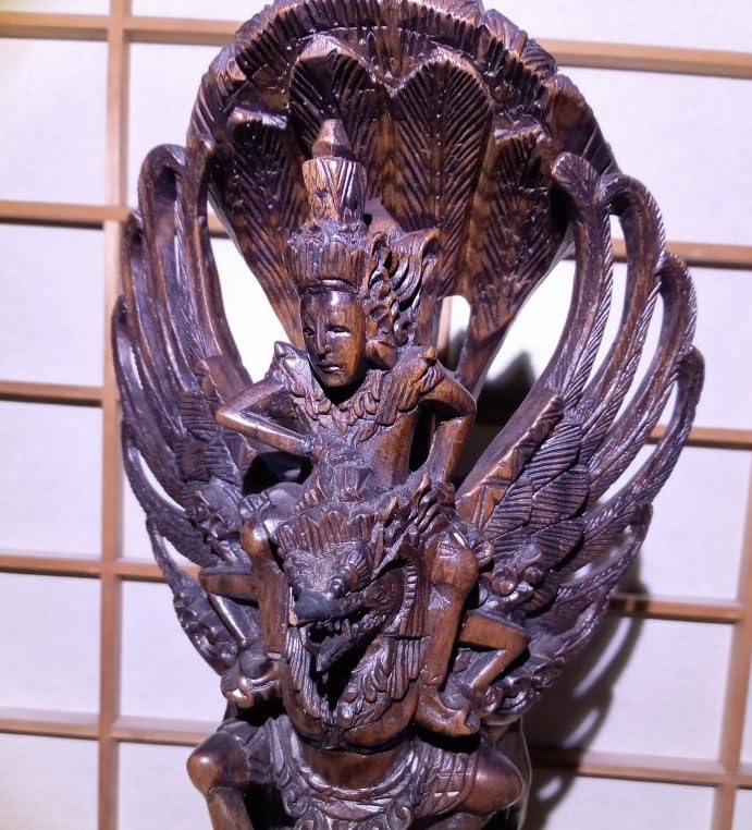Amazon.co.jp: 置物 木彫 彫刻 ガルーダ 神 バロン エス バリ島