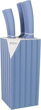 XL 18-Piece Kitchen Starter Set 6-Piece Pan Set 6-Piece Knife Set 6-Piece Kitchen Utensil Set Blue Knife Block
