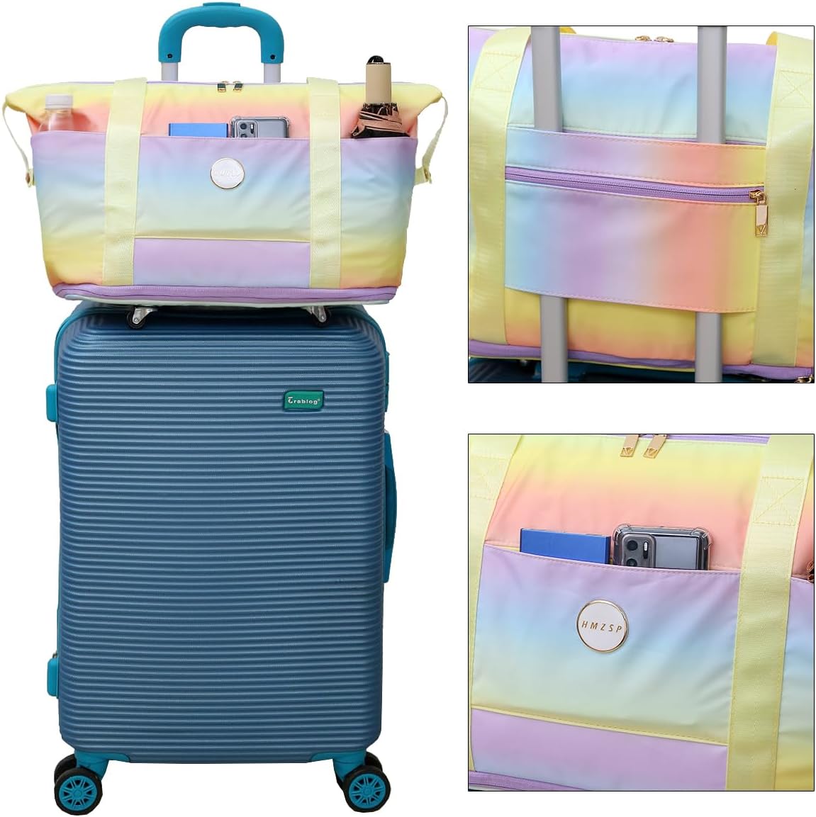 Large Travel Duffel Bag With Wheels Waterproof Lightweight, Sports Tote Gym Bag, Carry on Luggage with Dry&Wet Separation for Gym, Vacation - Image 4