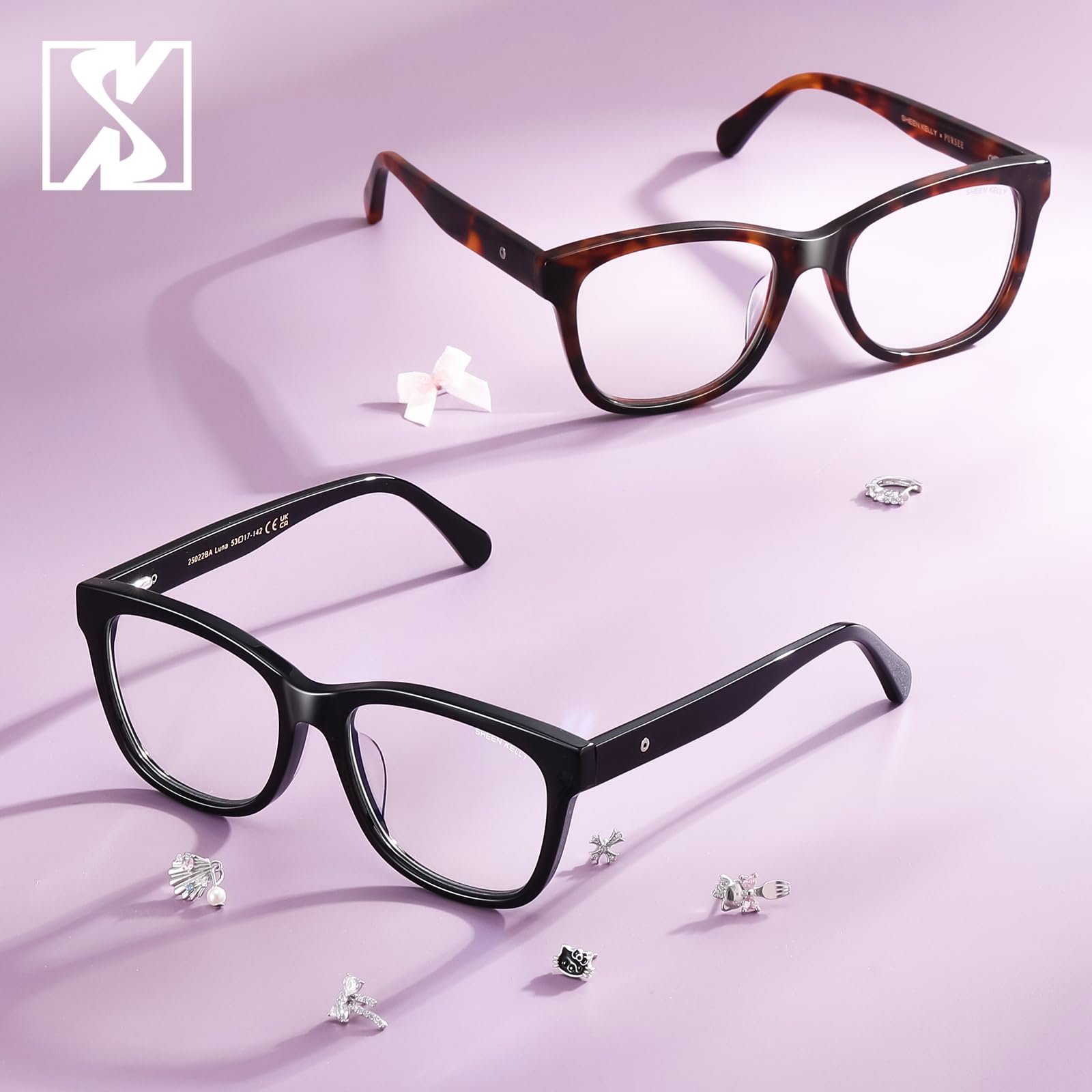 SHEEN KELLY Occhiali anti luce blu retrò Uomo Donna Montatura Quadrata spessa in acetato lenti in nylon trasparenti Occhiali per computer
