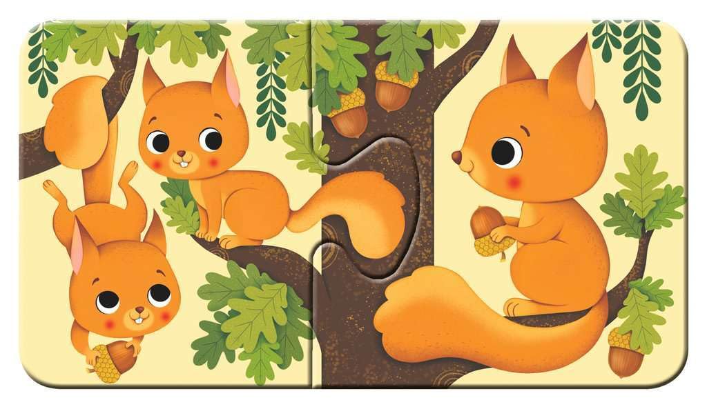 Ravensburger- Tiere Animali 9 x 2 Pezzi My First Puzzle per Bambini a Partire dai 2 Anni, Multicolore, 03123