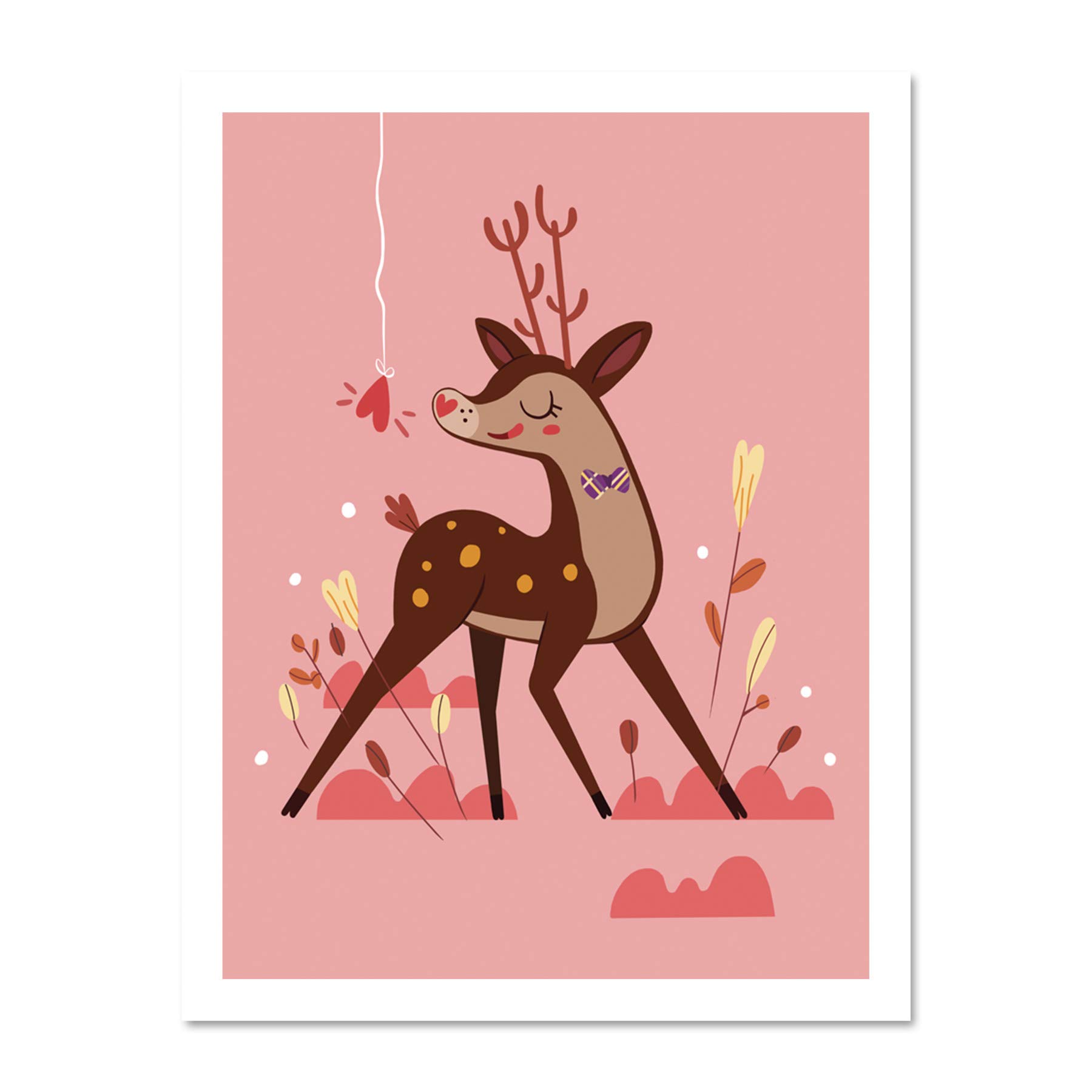 Wee Blue Coo Stag in Love Large Framed Art Print Wall Poster 18x24 inch