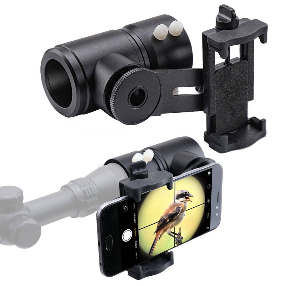 Rifle Scope Mount Camera Adapter - Smartphone Camera Adapter for Hunting & Birding -90 Degree Angle - Dual Angles for Sighting and Aiming - Outdoor Shooting