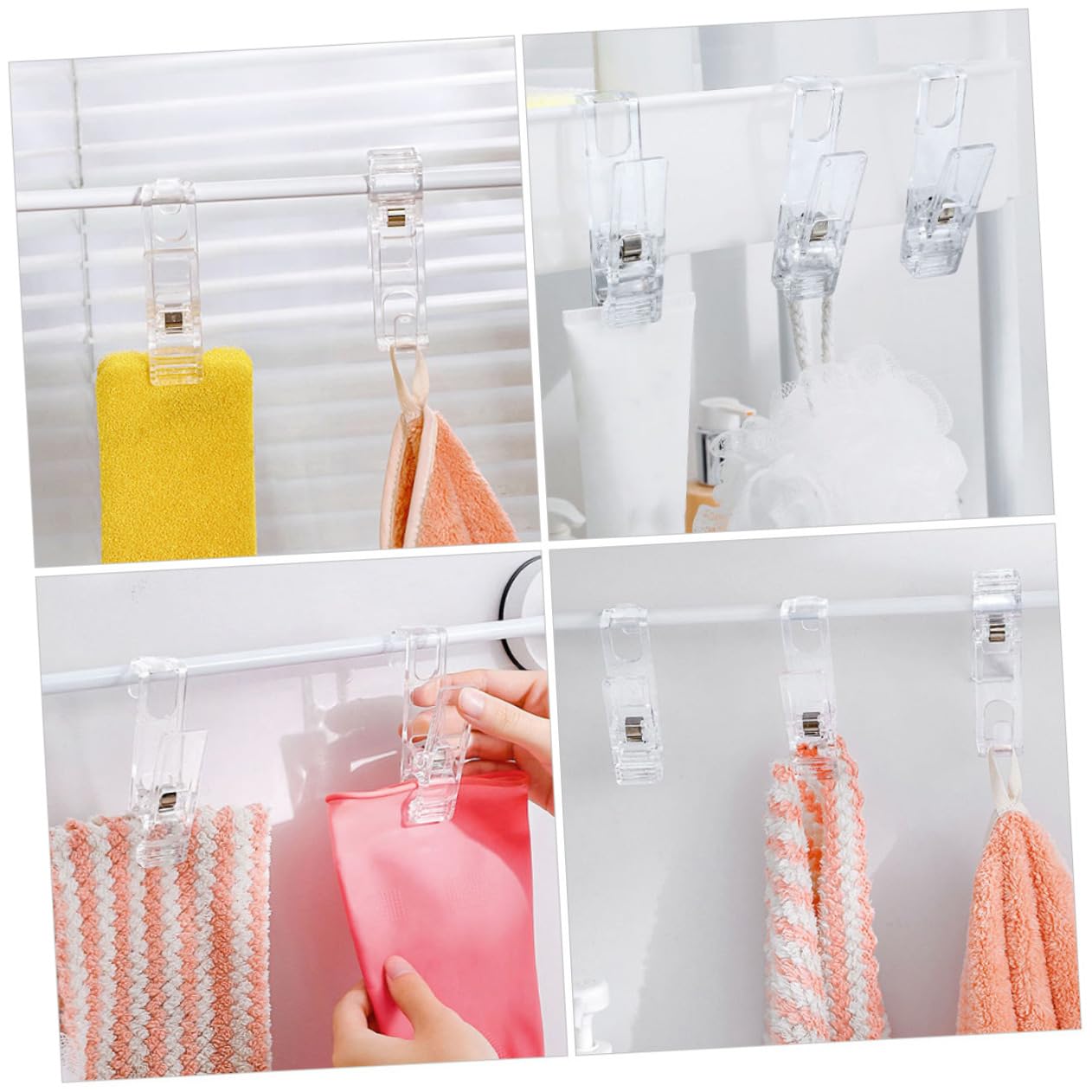 NUOBESTY 4 Sätze Anti-Rust-Haken Wäsche Aufhänger Aufhängeklammern Für Kleidung Keuchen Drinnen Clips Winddichte Kleiderklammern Quiltclip P.s Transparent 8 Stück * 4