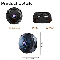 Vista 4 de Hidden Camera - 2K WiFi Mini Wireless Security Camera, Perfect for Indoor and Outdoor Security and Pet/Baby Monitoring