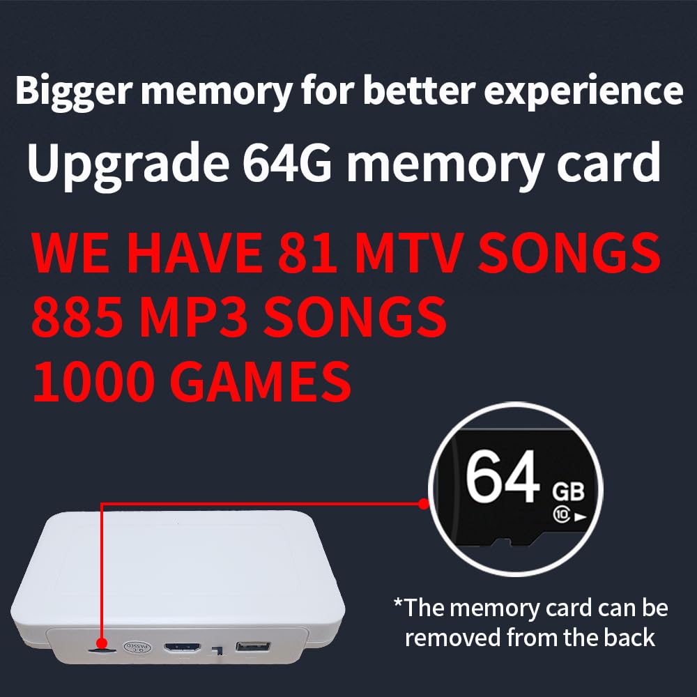 Tappetino da Ballo HDMI per Bambini e Adulti, 64 GB, con 1000 Giochi, 885 Canzoni e 81 MTV, Morbido Tappetino Fitness in Flanella per Yoga, Corsa, Aerobica, Sport e Puzzle, Perfetto Compleanno