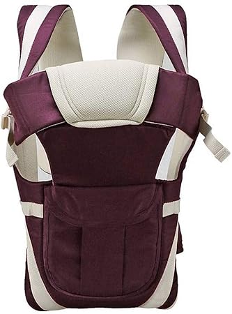 Moms Pride Adjustable Hands-Free 4-In-1/baby Carry Bags/Baby Safety Belt/Kid Carry Bag/Baby Sling/Back Baby Carrier/Front Carrier for babykids Carrier Belt/Buckle Straps (Purple-Cream)