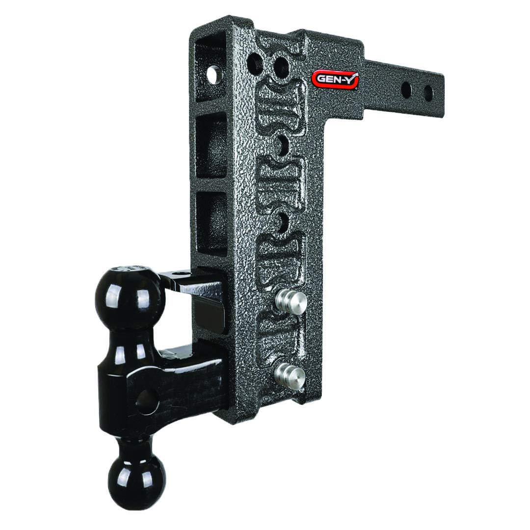 GEN-Y Hitch GH-325 MEGA-Duty Adjustable 10" Drop with GH-031 Versa-Ball, GH-032 Pintle Lock for 2" Receiver - 10,000 LB Towing Capacity - 1,500 LB Tongue Weight