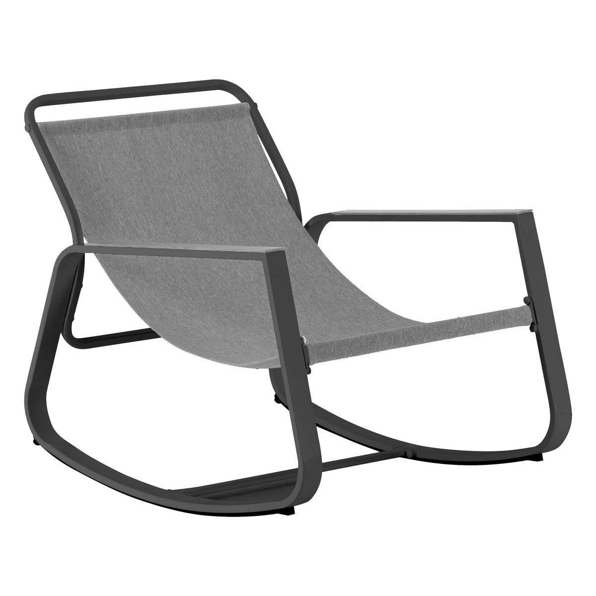 Hespéride - Fauteuil à Bascule Felinio Gris, 73 x 79,5 x 104 cm, Acier Anti Rouille, Résistant UV - pour Jardin, Terrasse, Rocking Chair