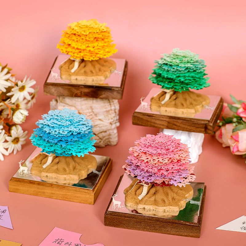 Kalendarz artystyczny 3D, podkładka na notatki, urocze karteczki samoprzylepne, drzewo sakury, ze światłem, kreatywne drzewo sakura, odrywanie, papierowa, do samodzielnego wykonania, do domu, biura