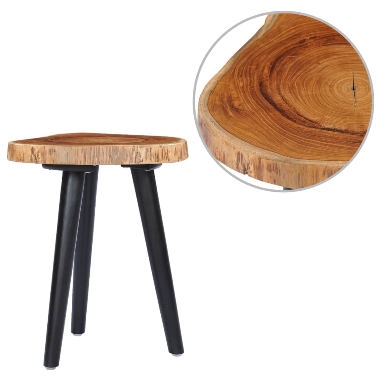 Homgoday Table basse 40 x 45 cm en teck massif, table d'appoint, table d'appoint pour salon, salle de réception d'invités, chambre à coucher et mobilier de bureau