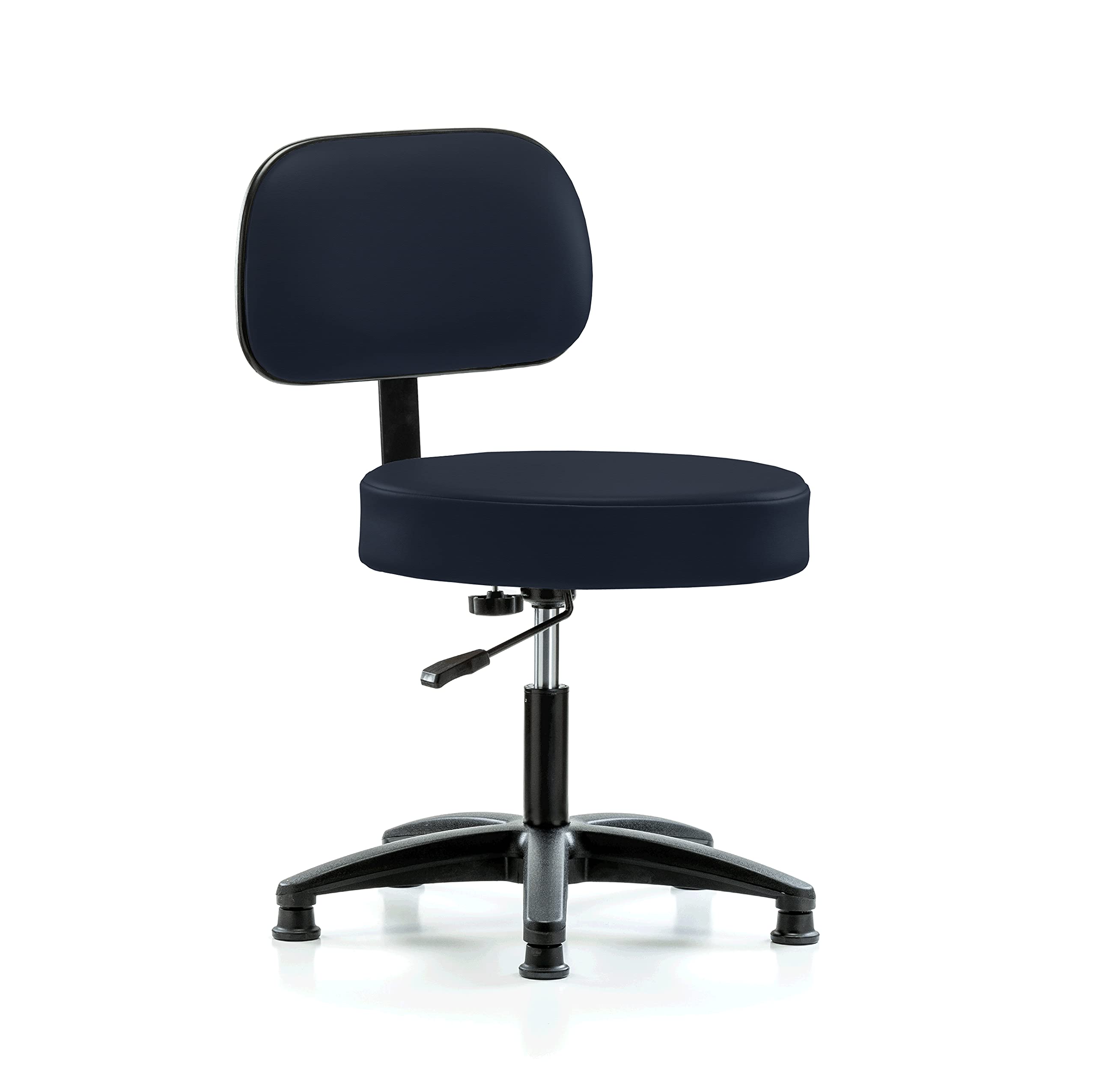 Perch Medical Stool with Back, Glides, 18.5"-24", Imperial Fabric