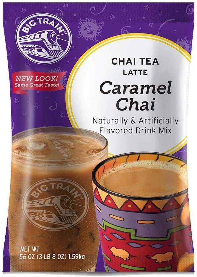 Big Train Chai Tea Latte, Caramel, 56 Ounce, Powdered Instant Chai Tea Latte Mix, Spiced Black Tea with Milk, For Home, Café, Coffee Shop, Restaurant Use