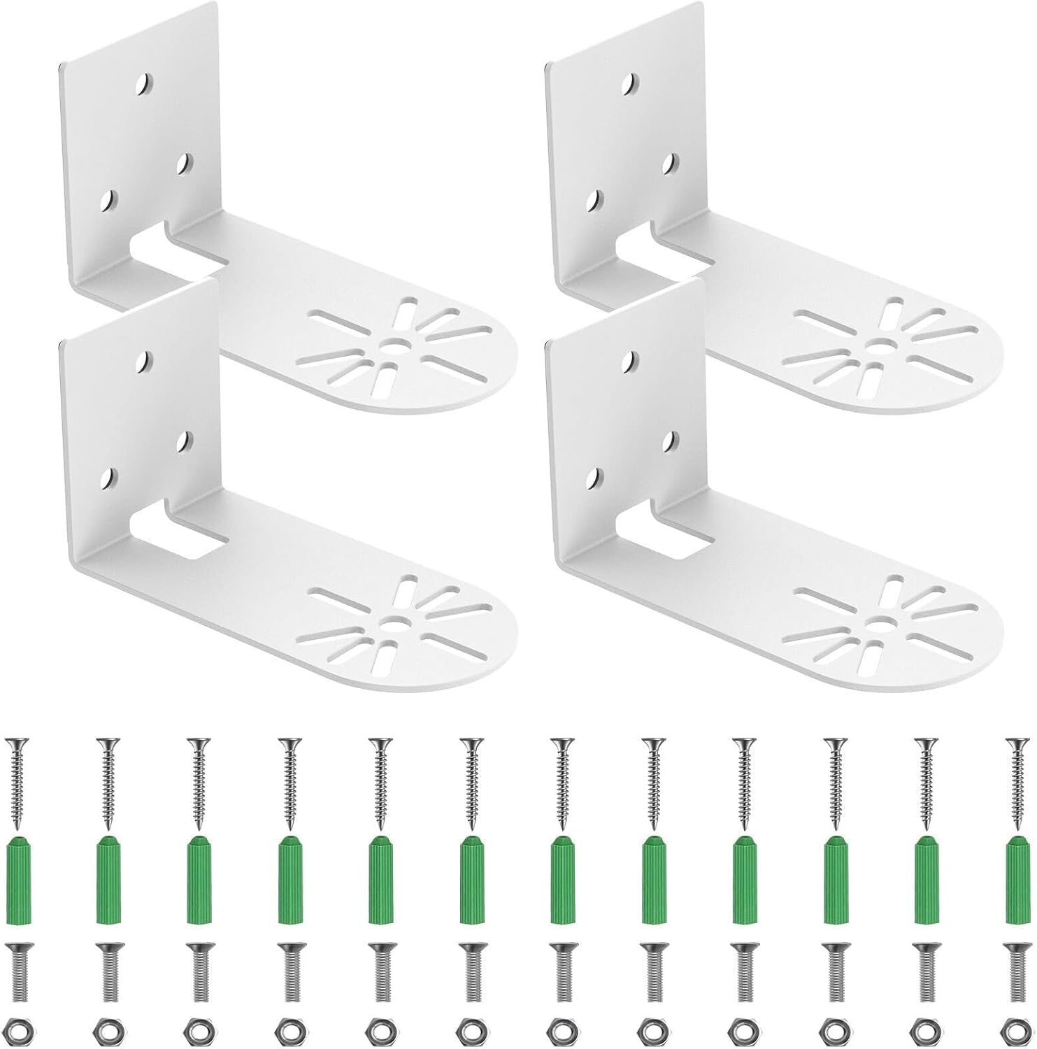 L Brackets 4Pcs Wall Mounted Metal Adhesive and Screw Mounting Household Security Camera Holder
