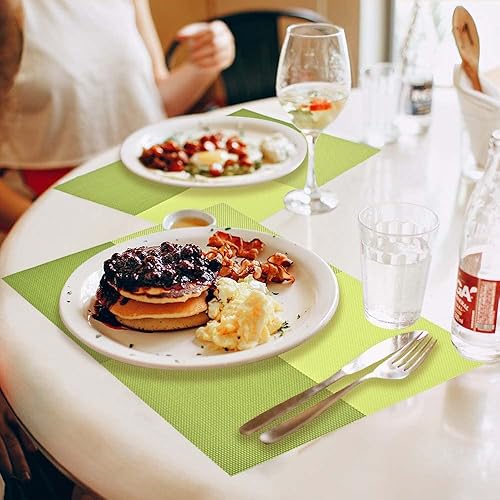 Miniatura 4 de GIVERARE Juego de 4 manteles individuales de vinilo tejido resistente al calor, antideslizantes, lavables, manteles de plástico de alta calidad