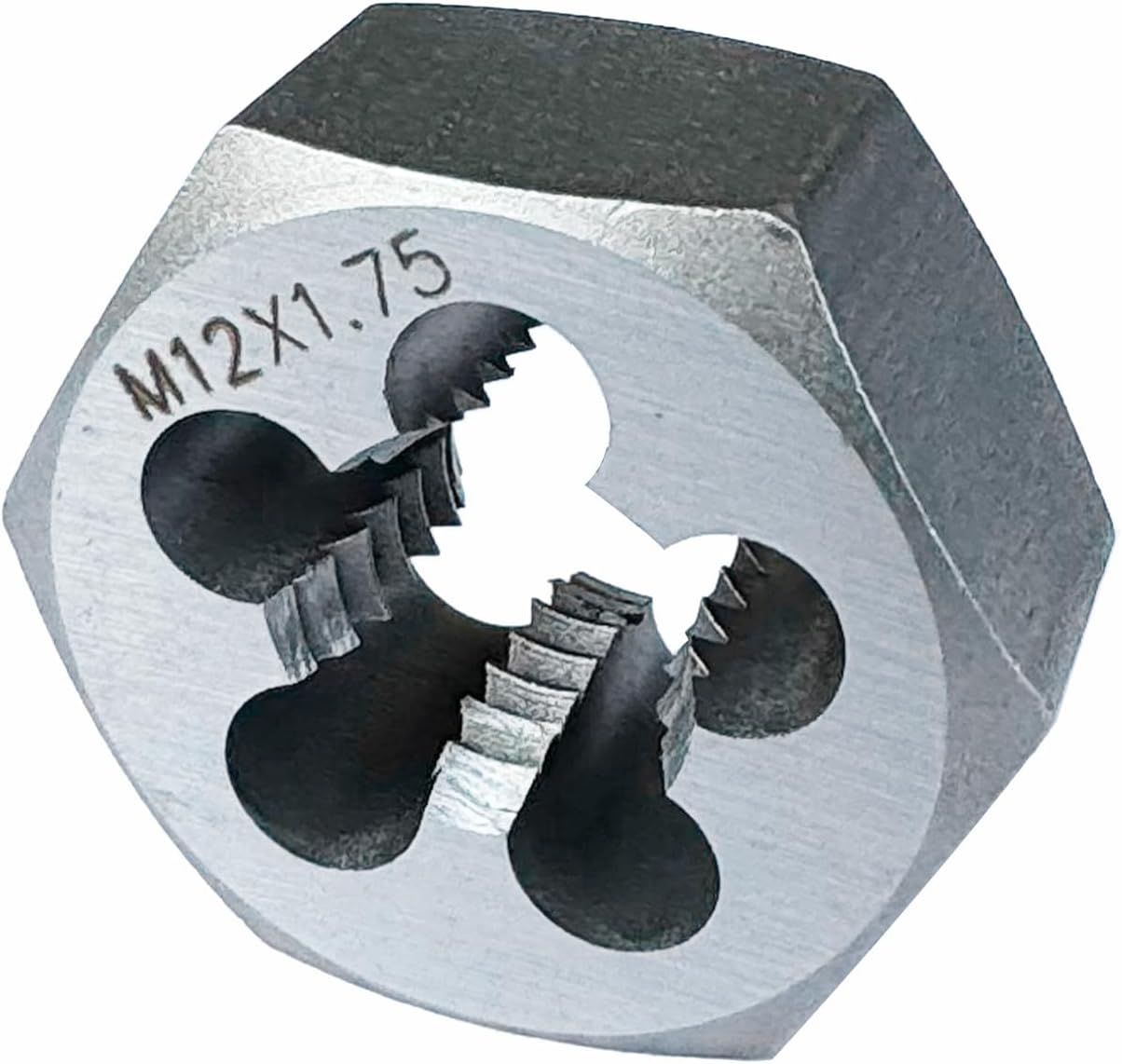 Metric M12 x1.75 Right Hand Hex Die for Fixed Die Screw Cutting & Tapping Repair Tool, Gcr15 Alloy Steel