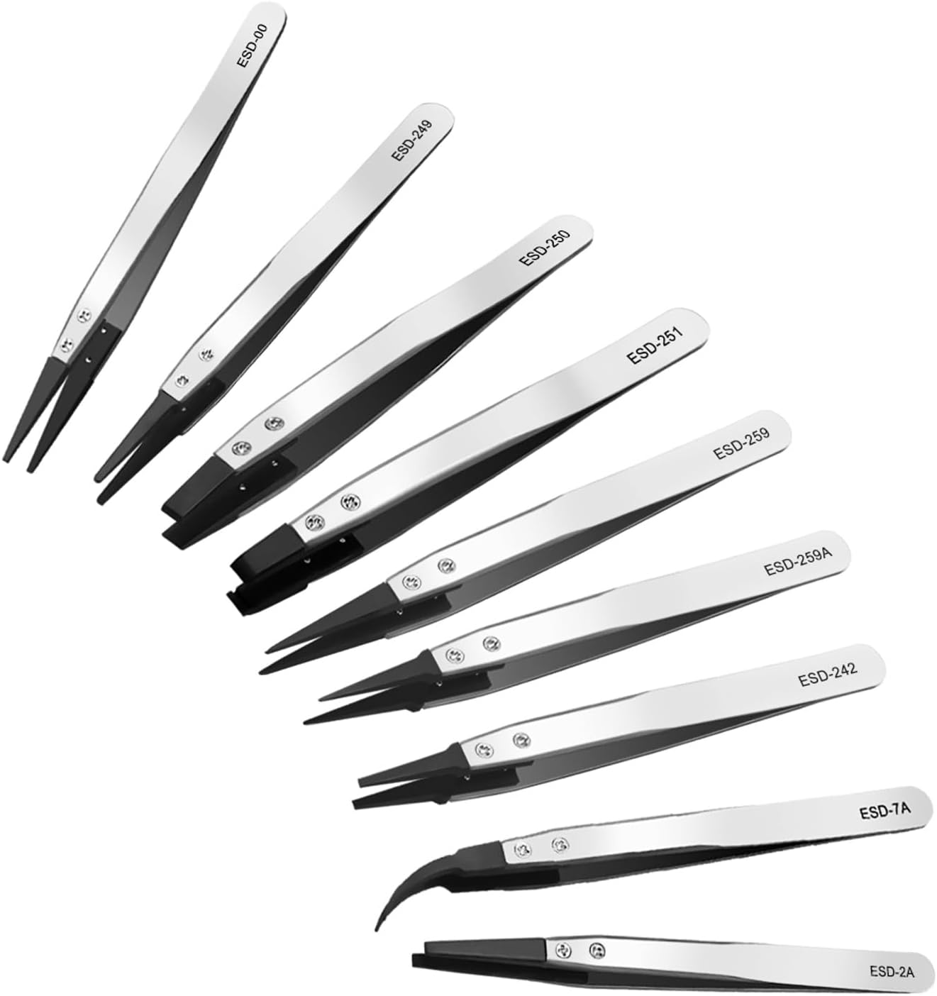 Precision Tweezer Set, 9Pcs Antistatic with Replaceable Tips and Stainless Steel Construction, for Electronics Repair, Watch and Jewelers Tools, Ideal as Hobby Tweezers