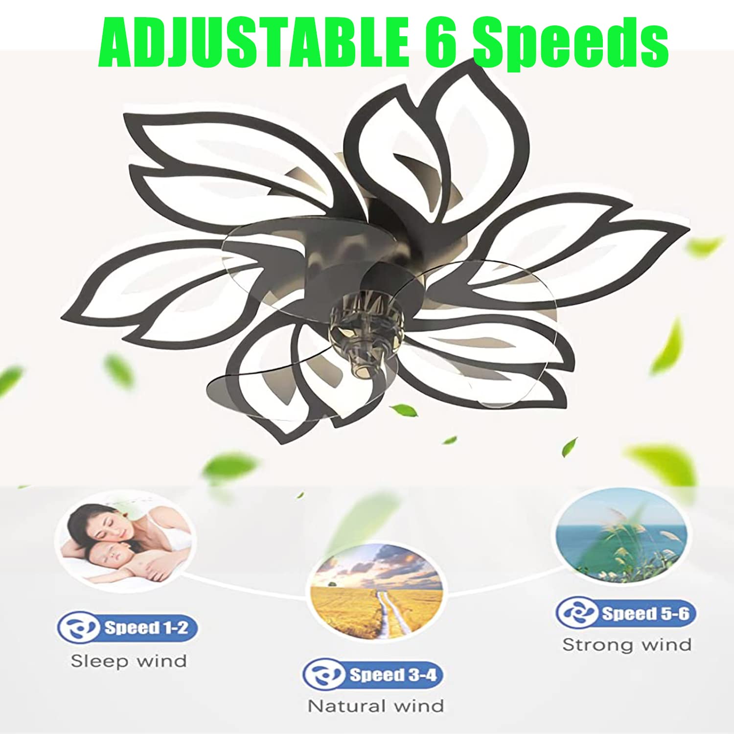 Ventilateur De Plafond Avec Éclairage, Silencieux, Moderne À Led Avec