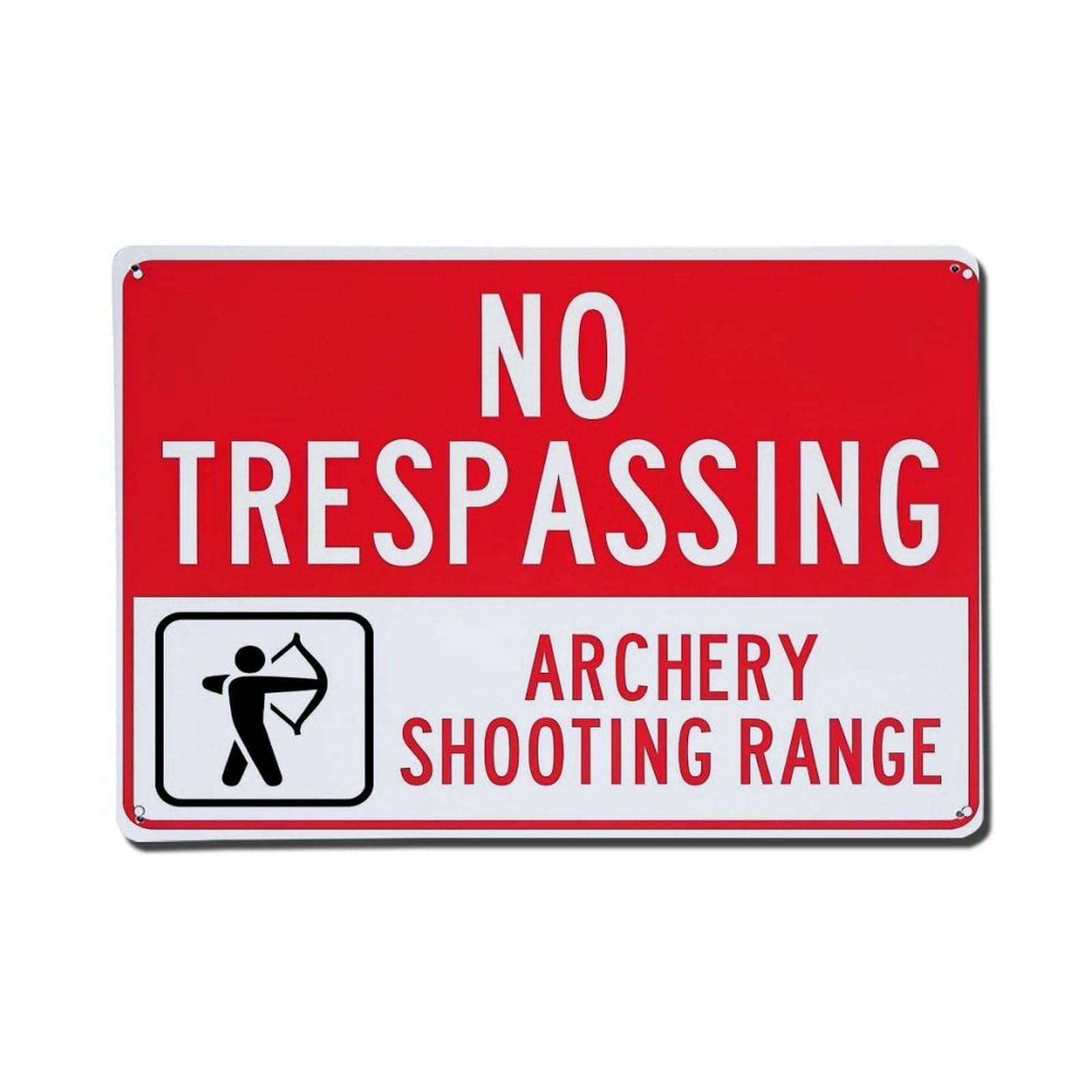 No Trespassing Archery Shooting Range Retro Metal Tin Sign, Vintage Decor Art Poster for Bar, Home, Man Cave, Kitchen, Laundry Room Gift 8x12Inch