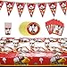 Newtic Kit Festa Compleanno Topolino Bambini, Coordinato Tavola Addobbi Party Set Compleanno, Decorazioni Compleanni Mickey Mouse Include Piatti Coppe Tovaglioli e Accessori (C2 Mickey Party Set)